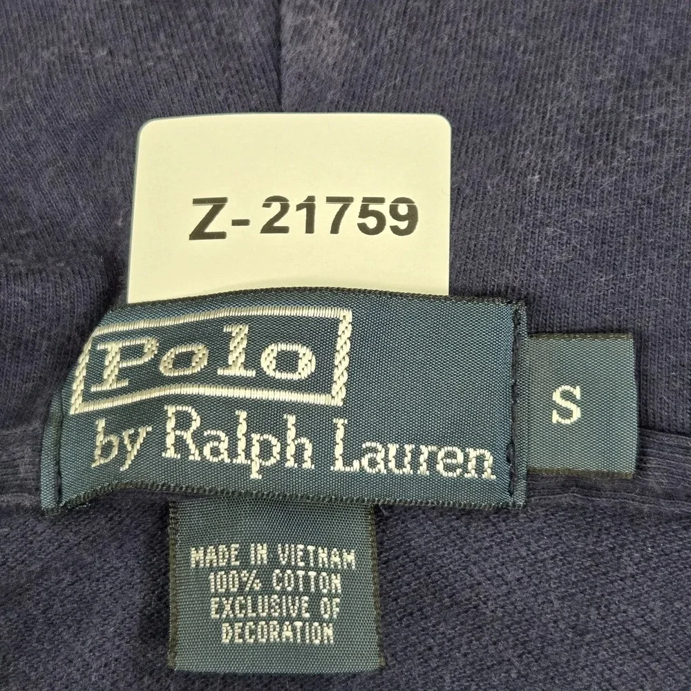 Polo By Ralph Lauren Men Sweatshirt S Navy Embroidered Pony‎ Button Logo Y2K